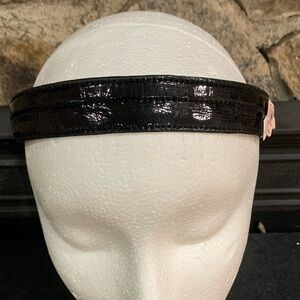 Juicy Couture Pam Gela Leather Headband Black One Size New With Tags